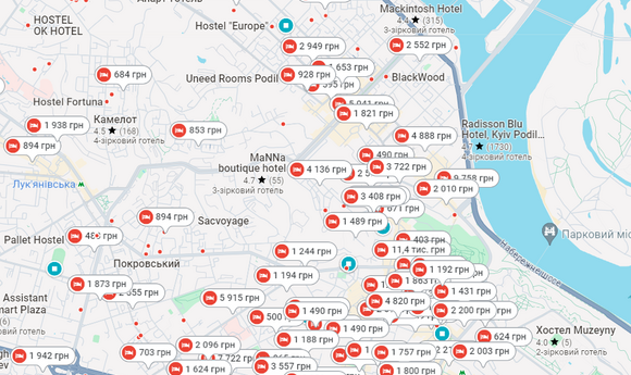 Сервіси Google maps в різних країнах Європи мають різний рівень доступності
