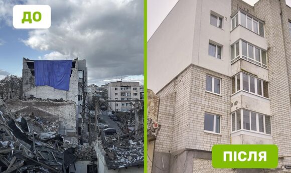 OKKO профінансувала відновлення у Львові будинків, зруйнованих росіянами