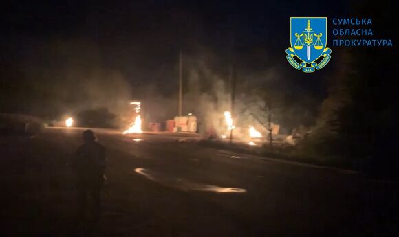 Росіяни двічі атакували безпілотником АЗС на Сумщині