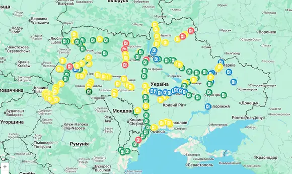 Міненерго створило карту оптимальних місць для електрозаправок