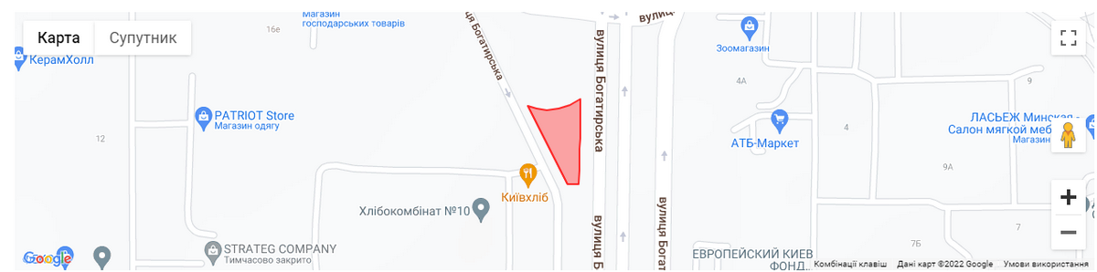 Земельна ділянка під АЗС Глуско в Києві