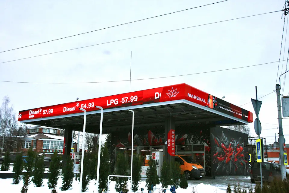 Marshal opens a new fuel station with an art installation in Bila Tserkva